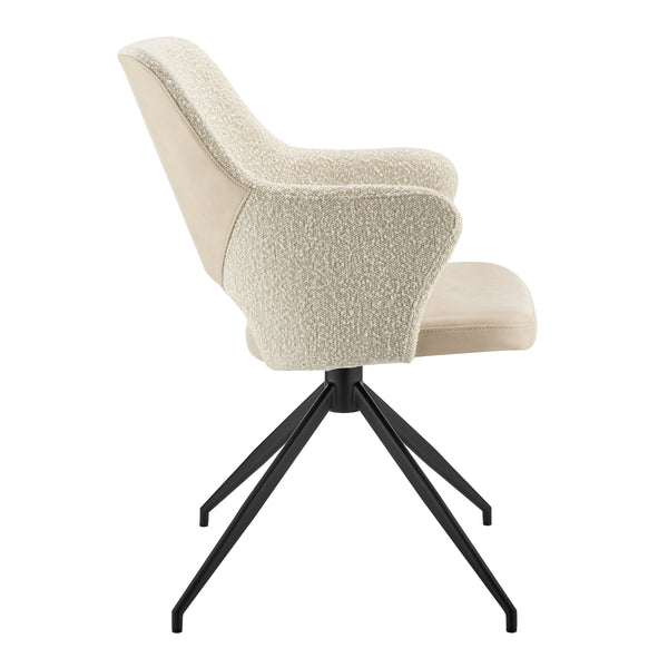Darcie Swivel Armchair Padded Seat Modern Silhouette Accent Chair for Dining Rooms