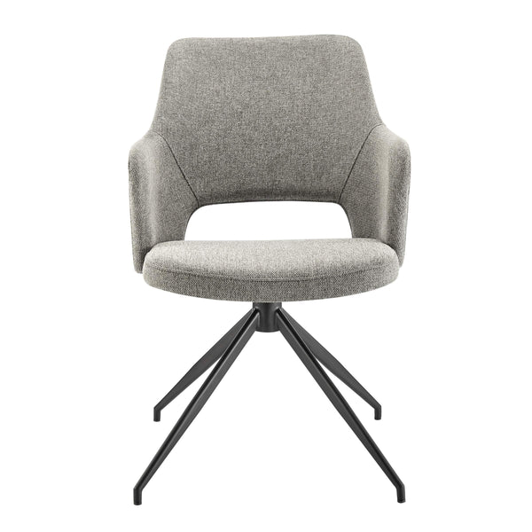 EE Test Vendor Darcie Swivel Armchair Padded Seat Modern Silhouette Accent Chair for Dining Rooms Charcoal Gray Fabric, Steel EETEST-30391-LTGRY