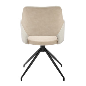 Darcie Swivel Armchair Padded Seat Modern Silhouette Leatherette and Fabric Dining Room
