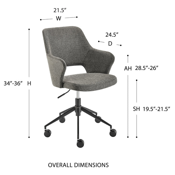 Darcie Cushioned Ergonomic Office Chair with Armrests and Upholstered Seat for Productive Work