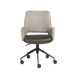 Desi Ergonomic Tilt Office Chair Leatherette Seat Fabric Back Adjustable Height Matte Base