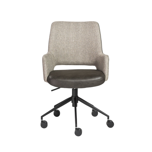 Desi Ergonomic Tilt Office Chair Leatherette Seat Fabric Back Adjustable Height Matte Base