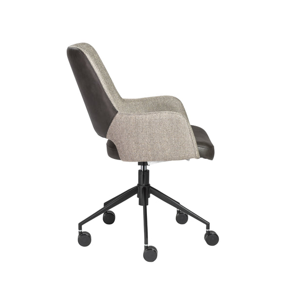 Desi Ergonomic Tilt Office Chair Leatherette Seat Fabric Back Adjustable Height Matte Base