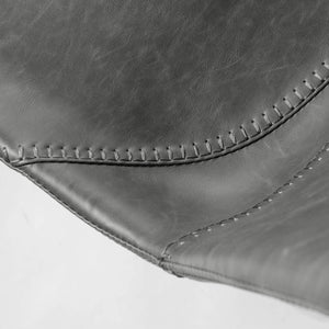 Flynn Leatherette Side Chair with Baseball Stitching and Sturdy Matte Steel Base for Dining