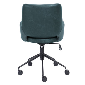 Desi Ergonomic Tilt Office Chair Leatherette Seat Fabric Back Adjustable Height Matte Base