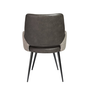 Desi Accent Armchair Leatherette Seat Fabric Back Matte Steel Base Modern Lounge Chair