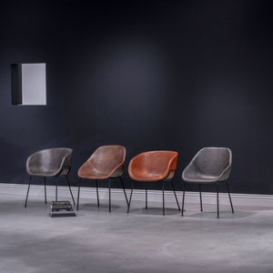 Corinna Leatherette Dining Side Chair with Baseball Stitch and Matte Black Steel Base Set of 2