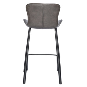 Melody Vintage Leatherette Counter Stool with Baseball Stitch and Tapered Steel Legs for Kitchen