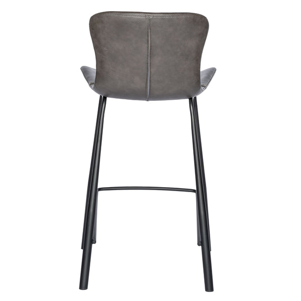 Melody Vintage Leatherette Counter Stool with Baseball Stitch and Tapered Steel Legs for Kitchen