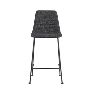 Elma Quilted Fabric Counter Stool with Powder-coated Steel Frame for Modern Kitchen Seating