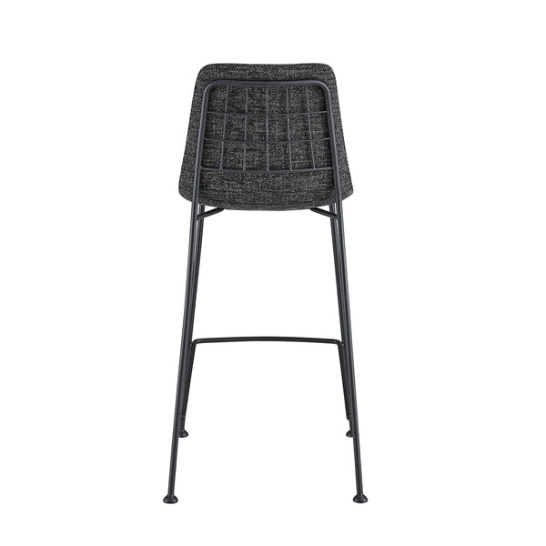Elma Quilted Fabric Counter Stool with Powder-coated Steel Frame for Modern Kitchen Seating