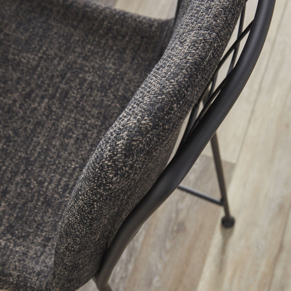 Elma Quilted Fabric Counter Stool with Powder-coated Steel Frame for Modern Kitchen Seating