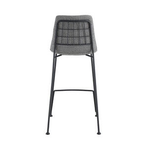 Elma Quilted Fabric Counter Stool with Powder-coated Steel Frame for Modern Kitchen Seating