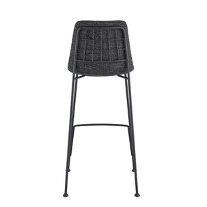 Elma Quilted Tweed Fabric Barstools with Powder Coated Steel Legs Set of 2 for Kitchen Island