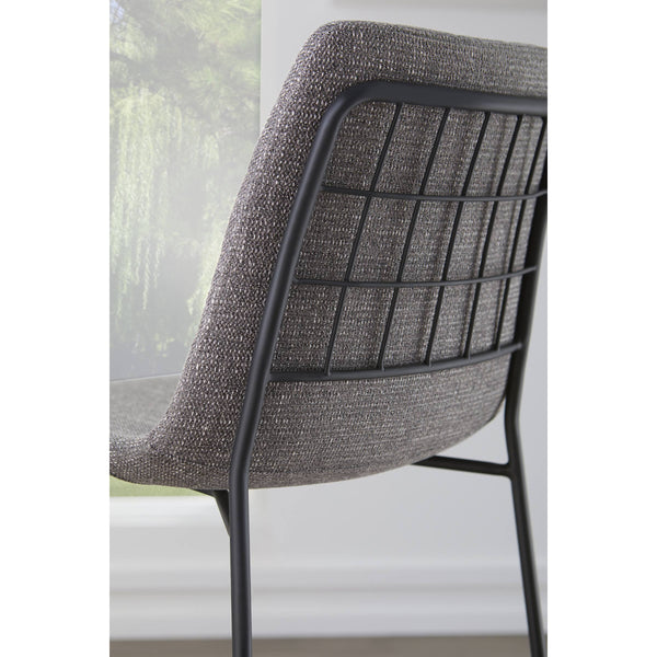 Elma Quilted Tweed Fabric Barstools with Powder Coated Steel Legs Set of 2 for Kitchen Island