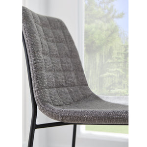 Elma Quilted Tweed Fabric Barstools with Powder Coated Steel Legs Set of 2 for Kitchen Island