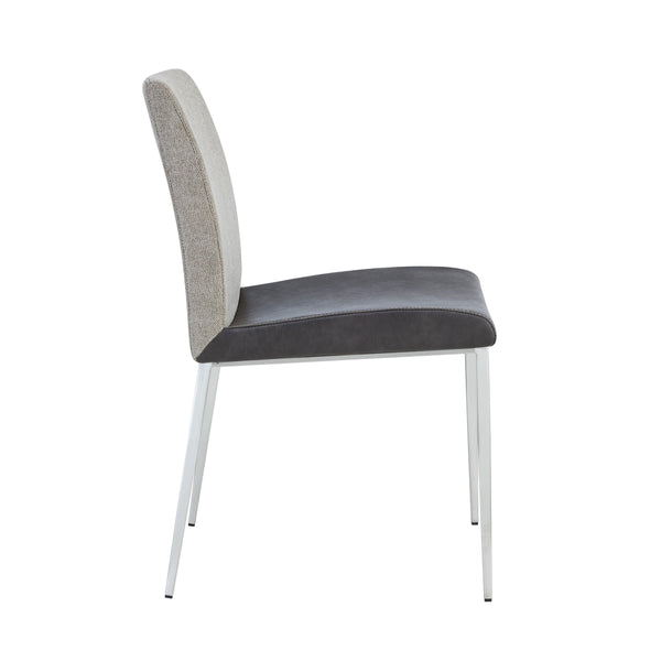 Rasmus Dining Side Chair Set of 2 Woven Back Leatherette Seat Modern Steel Legs