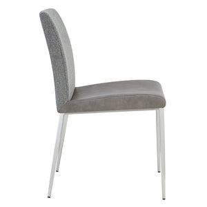 Rasmus Dining Side Chair Set of 2 Woven Back Leatherette Seat Modern Steel Legs