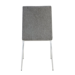 Rasmus Dining Side Chair Set of 2 Woven Back Leatherette Seat Modern Steel Legs