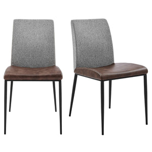 Rasmus Dining Side Chair Set of 2 Woven Back Leatherette Seat Modern Steel Legs