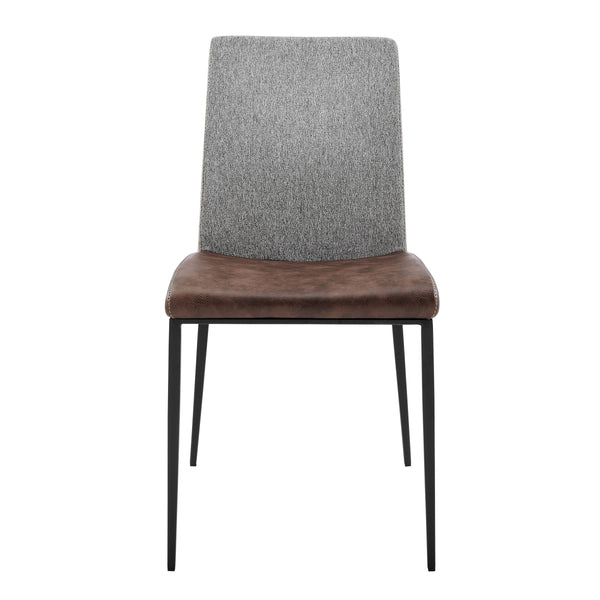 Rasmus Dining Side Chair Set of 2 Woven Back Leatherette Seat Modern Steel Legs