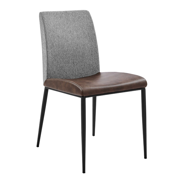 Rasmus Dining Side Chair Set of 2 Woven Back Leatherette Seat Modern Steel Legs