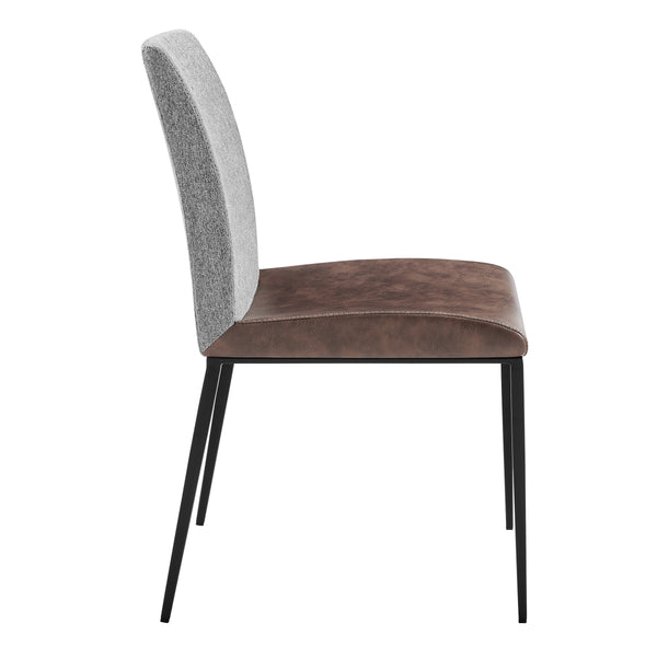 Rasmus Dining Side Chair Set of 2 Woven Back Leatherette Seat Modern Steel Legs