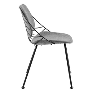 Linnea Art Deco Dining Chair Set Steel Frame Leaf Back Upholstered Seat Pair for Home Room