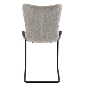 Juni Contemporary Side Chair Set of 2 Bold Silhouette Steel Base Mixed Upholstery