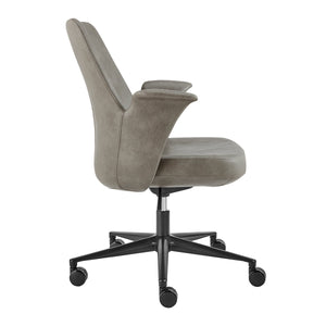 Lise Contract Grade Leatherette Office Chair with Flared Arms and Matte Steel Base