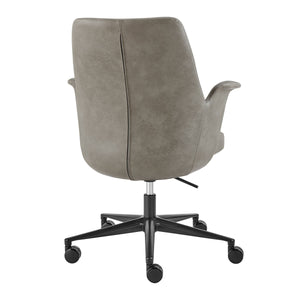 Lise Contract Grade Leatherette Office Chair with Flared Arms and Matte Steel Base