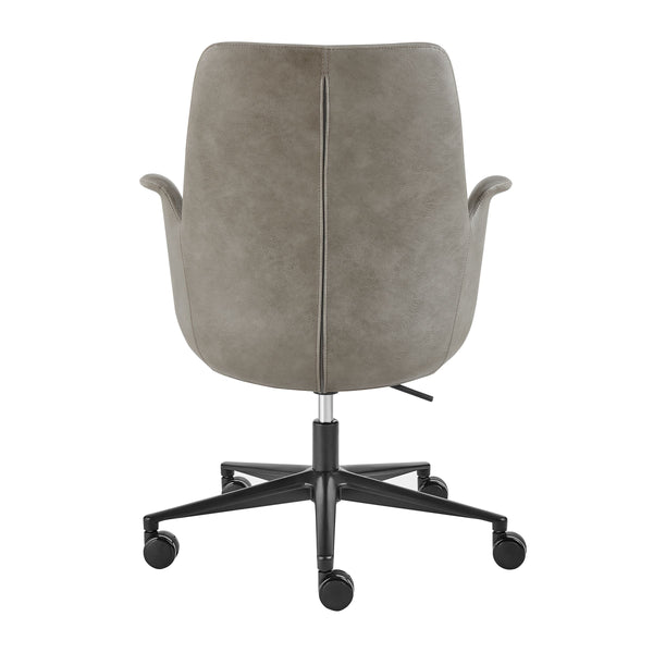 Lise Contract Grade Leatherette Office Chair with Flared Arms and Matte Steel Base