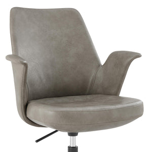 Lise Contract Grade Leatherette Office Chair with Flared Arms and Matte Steel Base