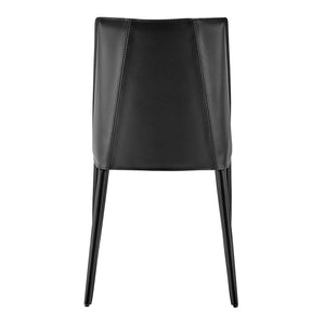 Kalle Leather Upholstered Side Chair Sleek Accent Seating for Modern Dining and Living Spaces