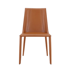 Kalle Leather Upholstered Side Chair Sleek Accent Seating for Modern Dining and Living Spaces