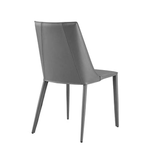 Kalle Leather Upholstered Side Chair Sleek Accent Seating for Modern Dining and Living Spaces