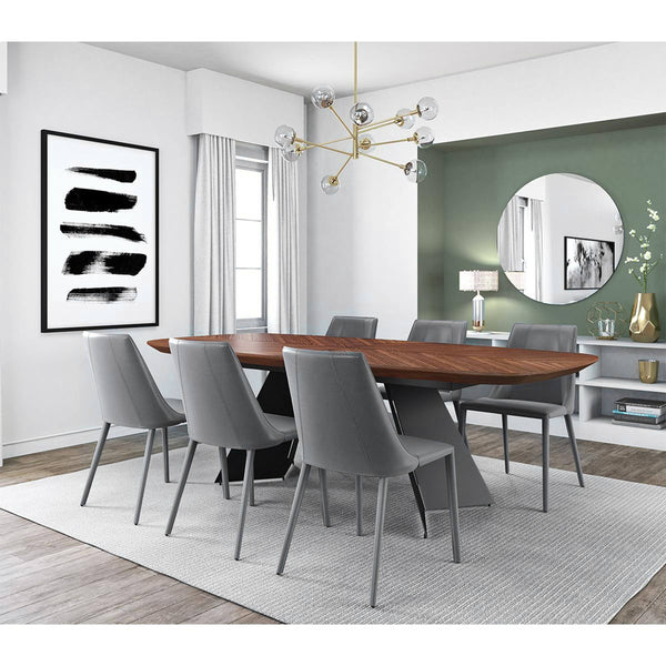 Kalle Leather Upholstered Side Chair Sleek Accent Seating for Modern Dining and Living Spaces