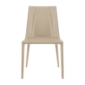 EE Test Vendor Kalle Leather Upholstered Side Chair Sleek Accent Seating for Modern Dining and Living Spaces Taupe EETEST-30914-LTGRY-MP1