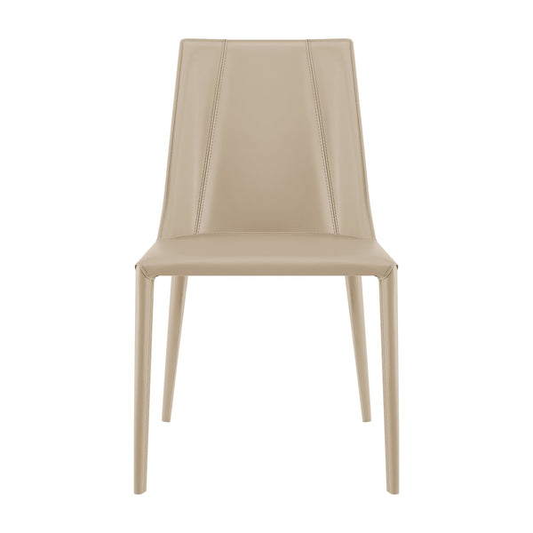 EE Test Vendor Kalle Leather Upholstered Side Chair Sleek Accent Seating for Modern Dining and Living Spaces Taupe EETEST-30914-LTGRY-MP1