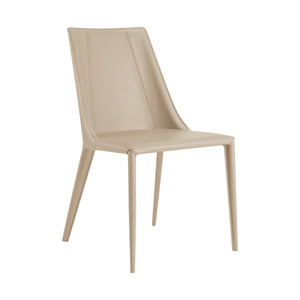 Kalle Leather Upholstered Side Chair Sleek Accent Seating for Modern Dining and Living Spaces