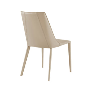 Kalle Leather Upholstered Side Chair Sleek Accent Seating for Modern Dining and Living Spaces