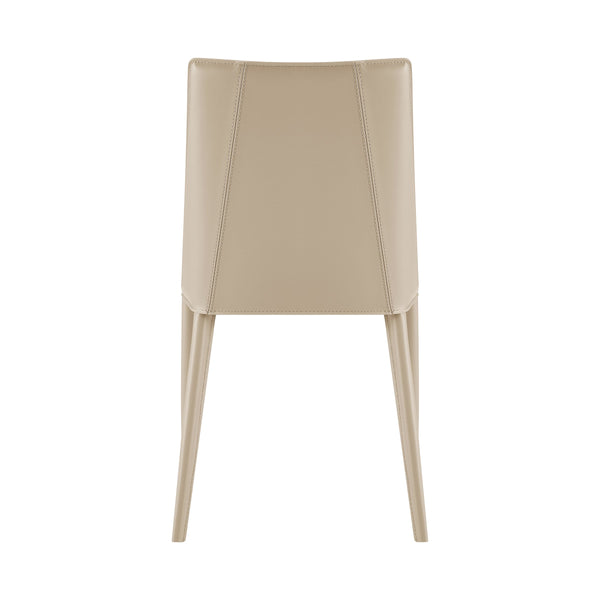 Kalle Leather Upholstered Side Chair Sleek Accent Seating for Modern Dining and Living Spaces