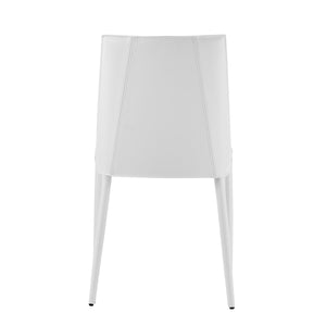 Kalle Leather Upholstered Side Chair Sleek Accent Seating for Modern Dining and Living Spaces
