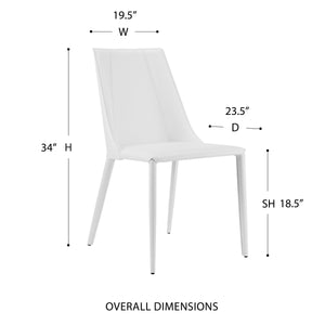 Kalle Leather Upholstered Side Chair Sleek Accent Seating for Modern Dining and Living Spaces