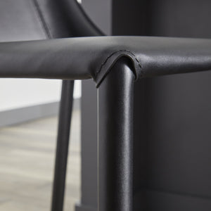 Kalle Leather Upholstered Counter Stool Modern Sturdy Seating for Kitchen or Bar Area