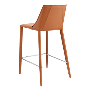 Kalle Leather Upholstered Counter Stool Modern Sturdy Seating for Kitchen or Bar Area