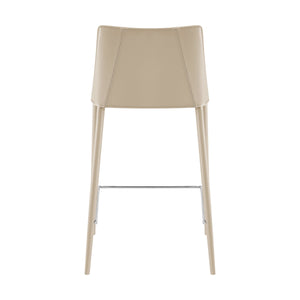 Kalle Leather Upholstered Counter Stool Modern Sturdy Seating for Kitchen or Bar Area