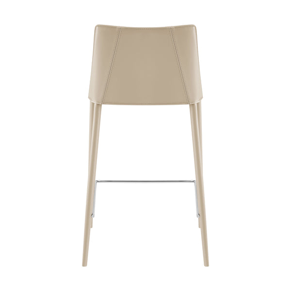 Kalle Leather Upholstered Counter Stool Modern Sturdy Seating for Kitchen or Bar Area
