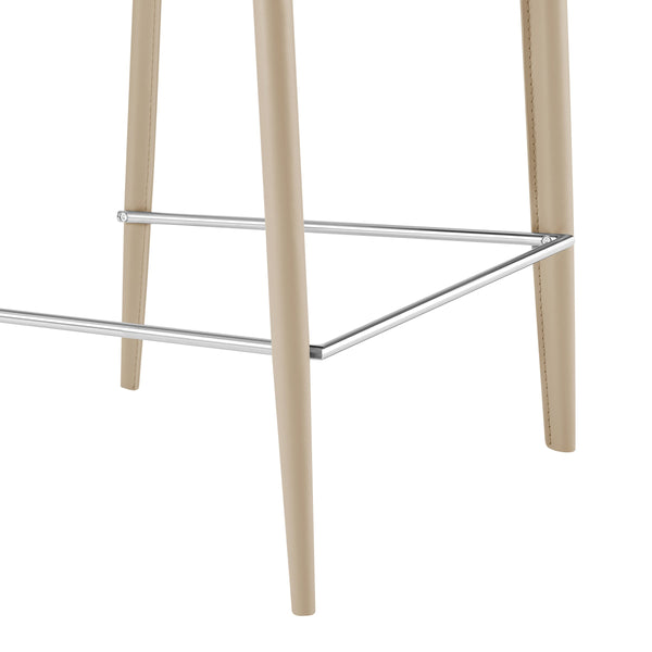 Kalle Leather Upholstered Counter Stool Modern Sturdy Seating for Kitchen or Bar Area