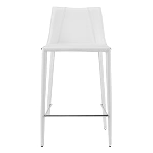 EE Test Vendor Kalle Leather Upholstered Counter Stool Modern Sturdy Seating for Kitchen or Bar Area Variant 3 EETEST-30916-WHT-MP1